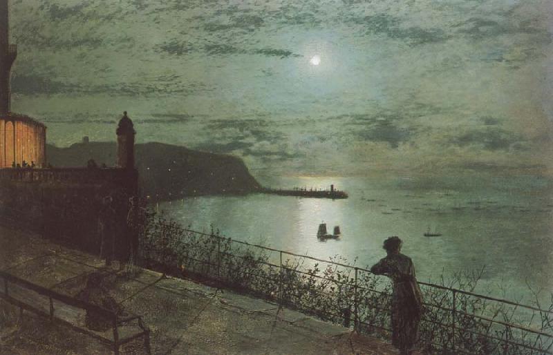 Atkinson Grimshaw Scarborough from Seats near the Grand Hotel oil painting image